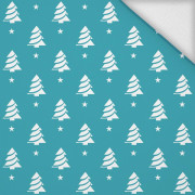 WEIHNACHTSBÄUME MIT STERNEN / dunkeltürkis - sommersweat 
