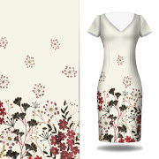 BLUMEN (Motiv 9) / ecru - Kleid-Panel krepp