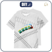 KINDER T-SHIRT- LOKOMOTIVE (Zug) / acid (grau) - Single Jersey (92/98)