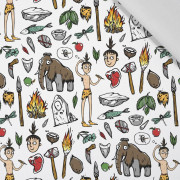 HÖHLENMENSCHEN / weiß - Baumwoll Webware