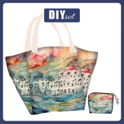 XL Tasche mit Utensilientasche 2 in 1 - WATERCOLOR MUSIC m.2 - Nähset