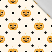 100cm HALLOWEEN FRÖHLICHE KÜRBISSE / ecru - Baumwoll Webware