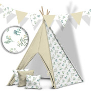 GRÜNES HERBARIUM / weiß - HOME DECOR PREMIUM Webware