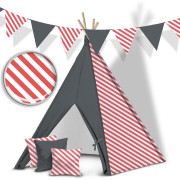 DIAGONALE STREIFEN / rot - HOME DECOR PREMIUM Webware