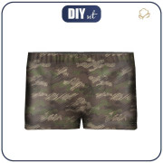 Jungen Badehose - CAMOUFLAGE - Kritzelei / braun 110-116