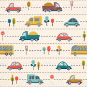 BUNTE AUTOS - Baumwoll Webware