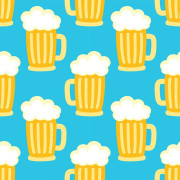 OKTOBERFEST BIER / türkis - Baumwoll Webware