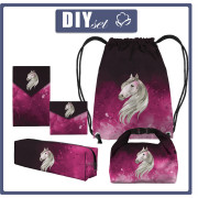 SCHÜLERPAKET - KLECKSE (fuchsie) / schwarz - Nähset