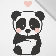 PANDA / BLASS ROSA Größe "M" 50x60 cm -  weiß (Vorderseite) - Baumwoll Webware Panel