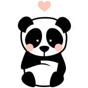 PANDA / BLASS ROSA Größe "M" 50x60 cm -  weiß (Vorderseite) Softshell