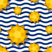 SONNE 3D - Baumwoll Webware