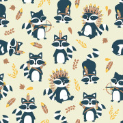 WASCHBÄREN Muster 2 / beige - Baumwoll Webware