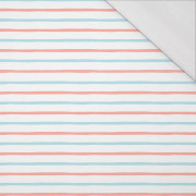 ROSA - MINZE STREIFEN (PASTELL - HIMMEL) - bio single jerset mit Elastan  Sommersweat