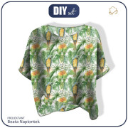 LEICHTE OVERSIZE BLUSE "ELENA" - PAPAGEIE m. 2 / weiß (JUNGLE) - Nähset 