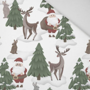 WEIHNACHTSMÄNNER UND HIRSCHE (IM WEIHNACHTSMANN WALD) - HOME DECOR PREMIUM Webware