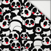 PANDAS / rot  - leichte Maschenware angeraut