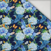 MINI EISVÖGEL UND FLIEDER (EISVÖGEL AUF DER WIESE) / navy - Lycra 300g