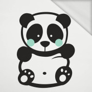 PANDA / MINZE  Größe "M" 50x60 cm -  weiß (Vorderseite) - Paneel Sommersweat 