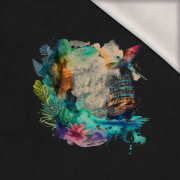 TRAVEL TIME M. 5 - Paneel (75cm x 80cm) Wintersweat angeraut mit Elastan ITY