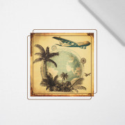 TRAVEL TIME MS. 7 - Paneel (75cm x 80cm)  Baumwoll Webware