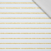 HELLBLAUE STREIFEN / GLITTER (KÜRBISGARTEN) - Baumwoll Webware