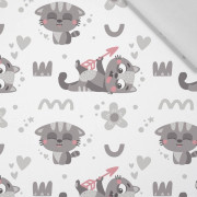KATZEN UND PFEILE (KATZENWELT) / weiß - Baumwoll Webware