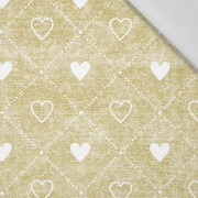 HERZEN UND RAUTEN / vintage look jeans (gold) - Baumwoll Webware