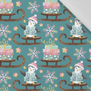 PINGUINE / SCHLITTEN (WEIHNACHTSPINGUINE) - Baumwoll Webware