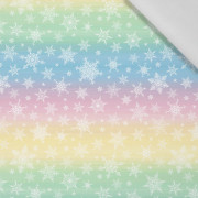 SCHNEEFLOCKEN MST. 2 / REGENBOGEN STREIFEN XL Ms. 2  - Baumwoll Webware