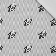 WOLF/ NACHT RUF / weiss - Baumwoll Webware