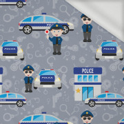 POLIZEI / dunkelgrau - bio single jerset mit Elastan Sommersweat