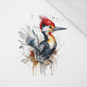 WATERCOLOR WOODPECKER - Paneel (60cm x 50cm) SINGLE JERSEY 