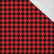 SCHWARZER HAHNENTRITT / rot - bio single jerset mit Elastan Sommersweat