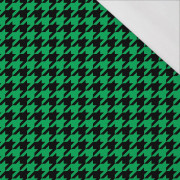 SCHWARZER HAHNENTRITT / grün- Single Jersey mit Elastan ITY
