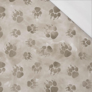 SPUREN / BEIGE (SCHNEEPANTHER) - bio single jerset mit Elastan Sommersweat