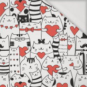 50cm VERLIEBTE KATZEN / weiß - Viskose Jersey