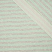 STREIFEN 1x1 / melange minze - melange hellgrau - Sommersweat nicht angeraut PE260