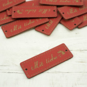 Mit liebe Label - Löwenzahn 1,5x4 cm - rot