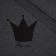 PRINCESS (schwarz) "S" / graphit - Paneel, Sommersweat PE240