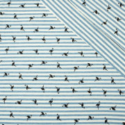 GESTREIFTE FLAMINGOS / blau - Single Jersey TE210