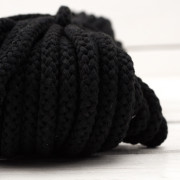 Baumwollkordel - rund, 8mm - schwarz