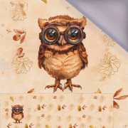 OWL STEAMPUNK FOREST M. 1 - panoramisches Paneel  Softshell (60cm x 155cm)