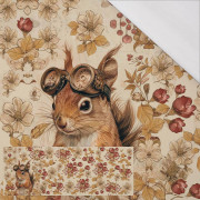 SQUIRREL STEAMPUNK FOREST - SINGLE JERSEY panoramisches Paneel (60cm x 155cm)