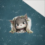 WINTER ANIMALS wz.19 - Paneel (60cm x 50cm) Hydrophober angerauter Wintersweat