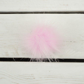 Kunstfell Pompon 6 cm - gedämpftes rosa