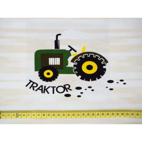 TRAKTOR GRÜN PANEEL - bio single jerset mit Elastan TE210 Sommersweat