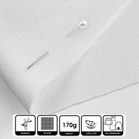 TROPISCHE BLÄTTER Ms. 3 / weiß (JUNGLE) - Bamboo fabric 170g
