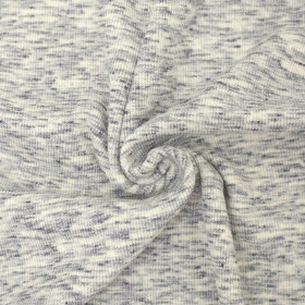 VANILLA / MELANGE BLAU - Bündchenstoff gerippt light