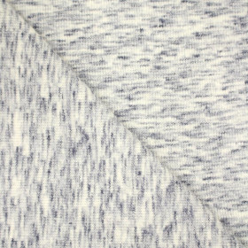 VANILLA / MELANGE BLAU - Bündchenstoff gerippt light