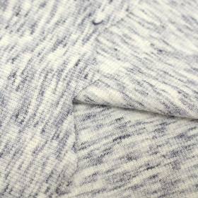 VANILLA / MELANGE BLAU - Bündchenstoff gerippt light